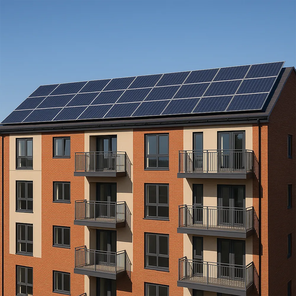 Block of flats with solar panels